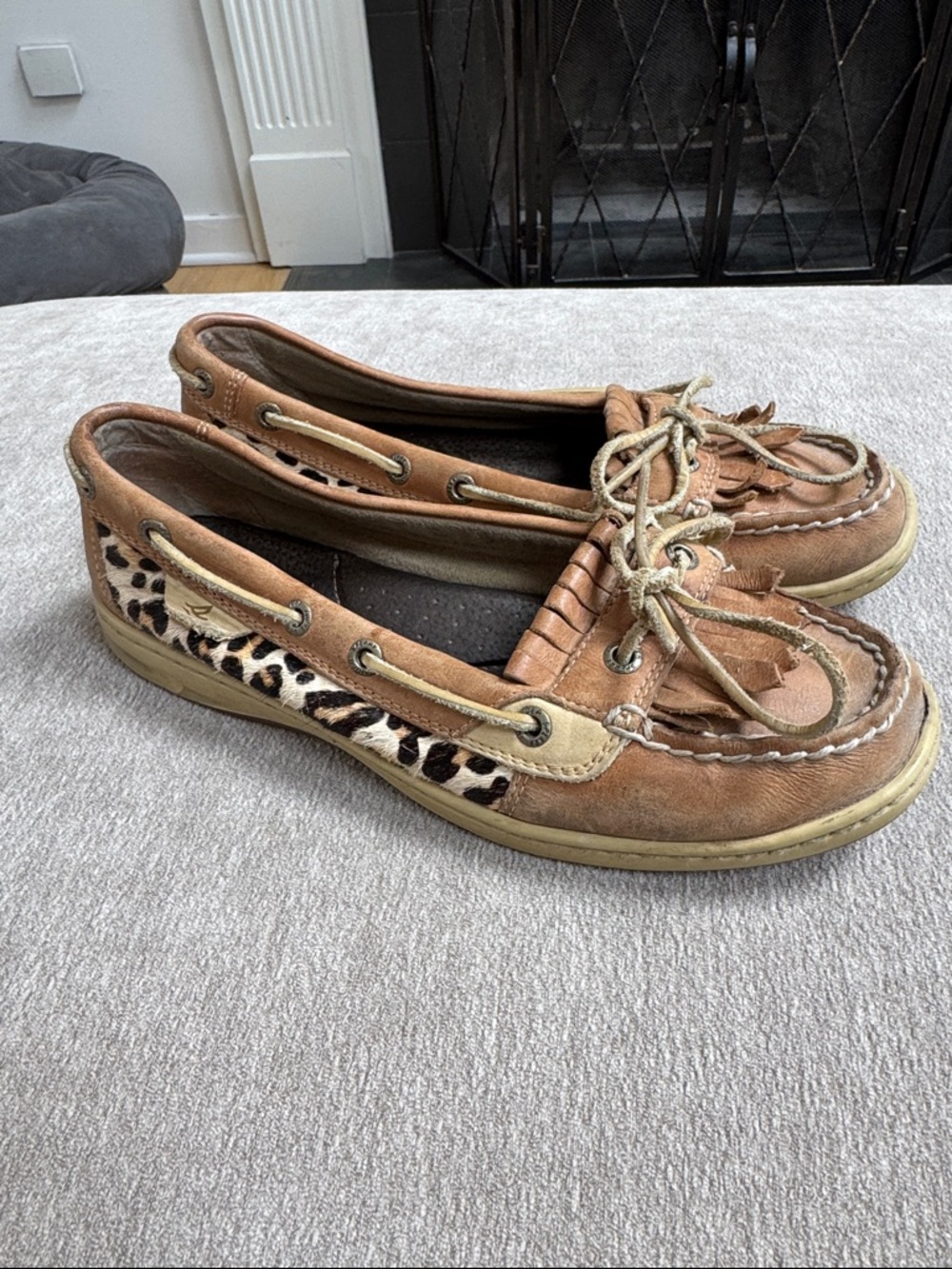 Sperry Top Sider Boat Shoe with Leopard Accent